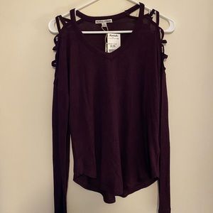 Women’s Small Purple Long Sleeve Cutout - Moral Fiber